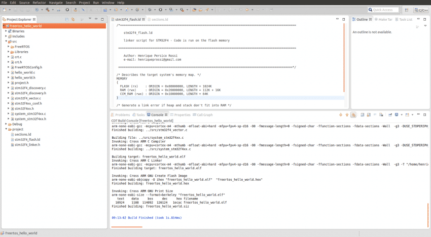 eclipse-freertos-compilacao