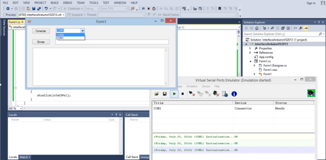 teste de atualização de porta COM do Arduino e portas virtuais
