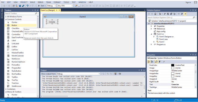 Serial botão conectar