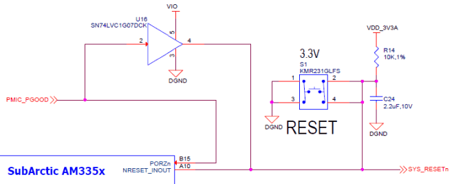 Circuito de Reset formado por um RC, conforme o esquema da plataforma.