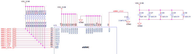 Alimentação da eMMC do circuito.