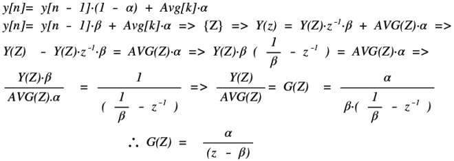 Equação 3 : Função de transferência do Filtro EMA
