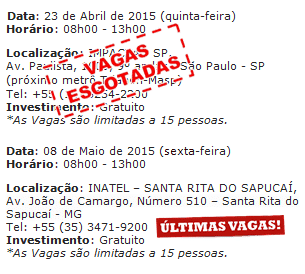 datas e locais