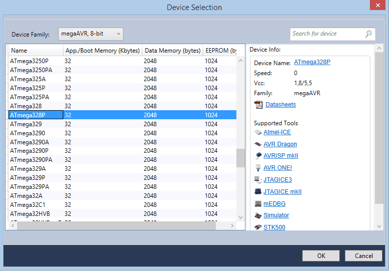 Figura 3 - Escolhendo o microcontrolador