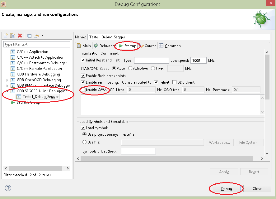 Configuração do Debug