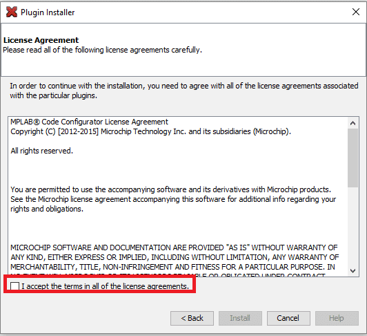mplab code configurator - licença