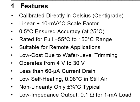 Condicionamento de sinais analógicos: Especificações do LM35