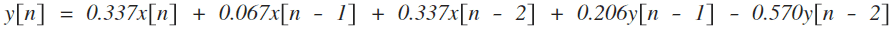 Eq. 2 : Equação linear de diferenças do filtro digital