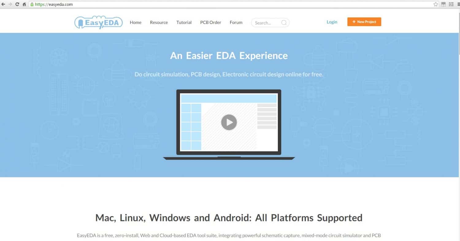 Ferramentas para design de circuitos eletrônicos: EasyEDA