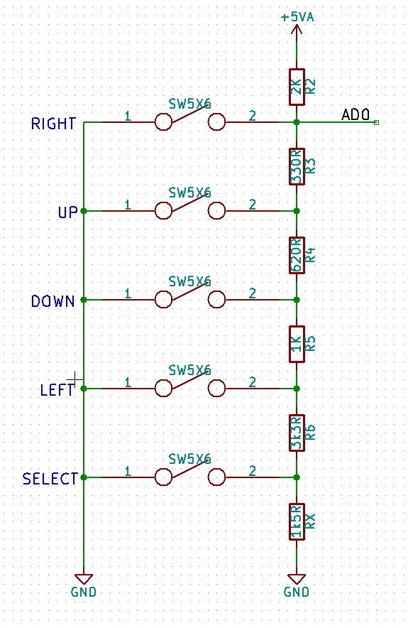 Shield LCD e Teclado da DFRobots: Inserção do resistor RX à rede resistiva do teclado para operação deste com a Connected Launchpad