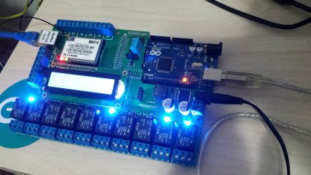 Shield sendo controlado via Telnet com Putty.