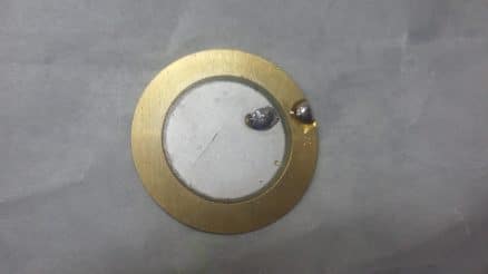 Solda no disco piezo
