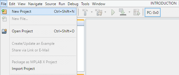 Criando um novo projeto no MPLAB Xpress