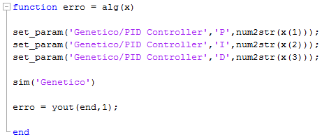 Script elaborado no MATLAB.