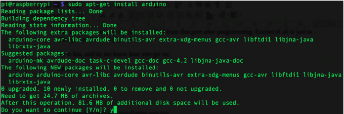 Instalação da IDE normal do Arduino via terminal do Raspberry Pi