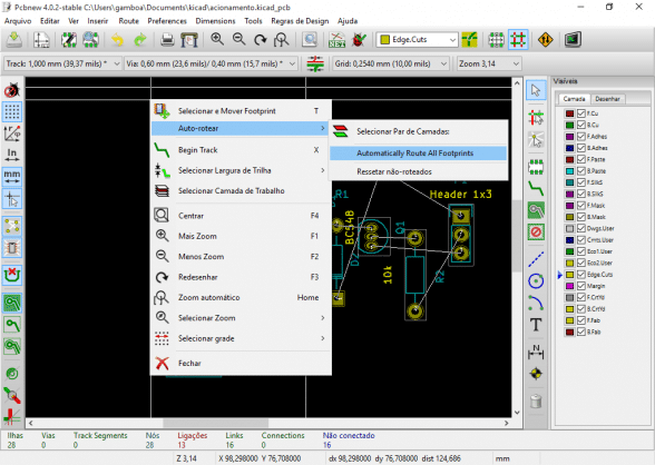 Criando uma PCB no Kicad