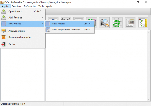 Esquemático no Kicad