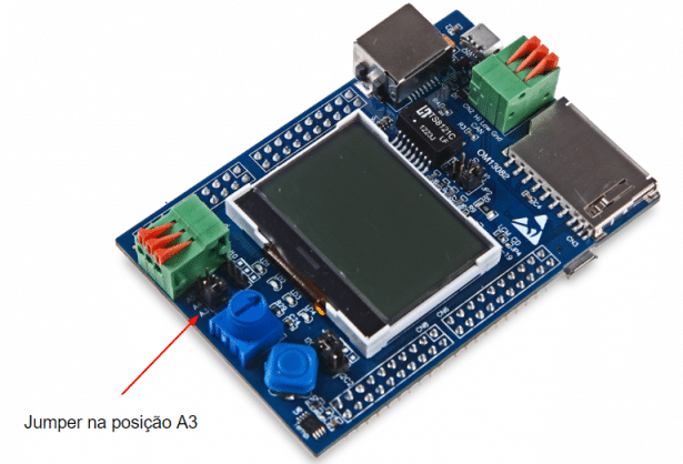 Figura 2 - Seleção de entrada analógica para o potenciômetro LPCXpresso4337