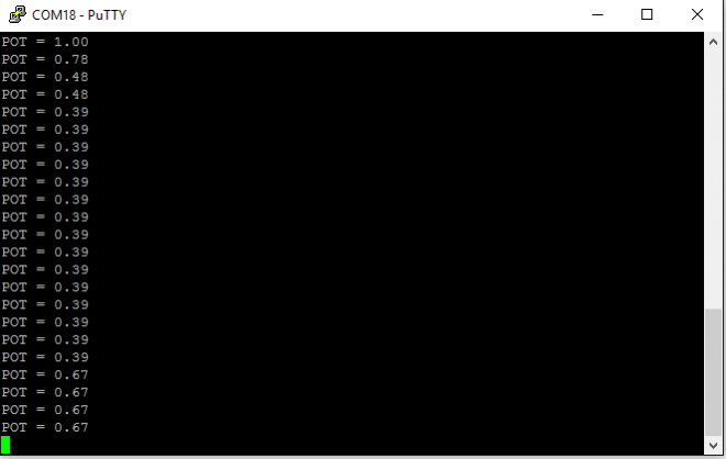 Figura 8 - Mensagens recebidas no terminal serial LPCXpresso4337
