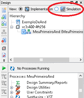 Selecionando Simulation.