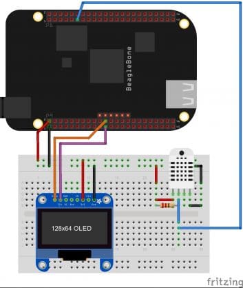 Medições meteorológicas com BeagleBone Black - Circuito esquemático