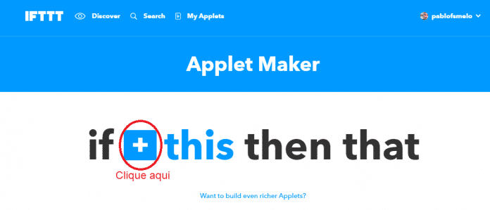 Selecionando serviço de origem