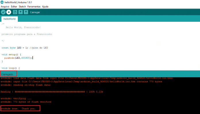 Upload realizado com sucesso