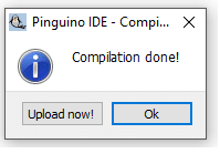 Janela que informa que o projeto foi compilado