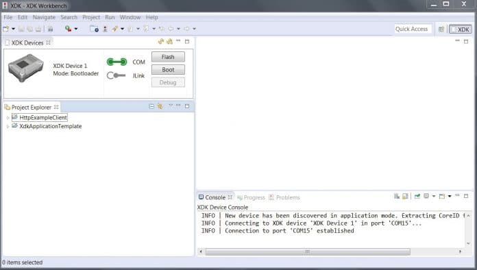 Aspecto do XDK Workbench