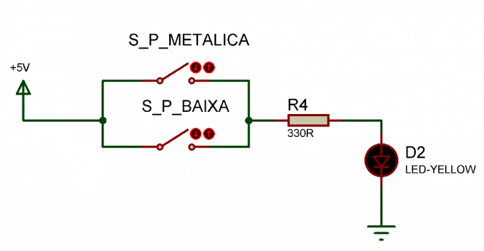 Lógica E realizada com Chaves NA