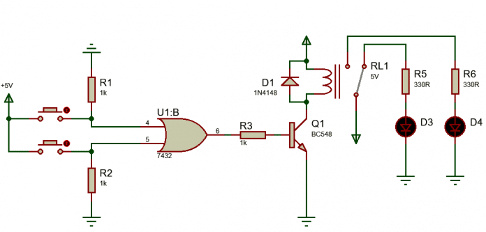 Lógica "OU" Com porta lógica da família TTL 7432