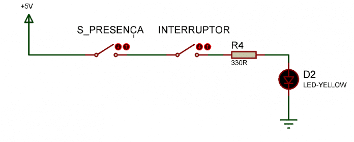 Lógica E realizada com Chaves NA