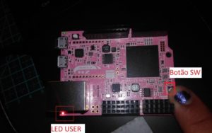 LED USER e Botão SW na GR-Peach