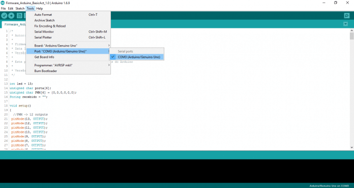 Seleção da porta de comunicação