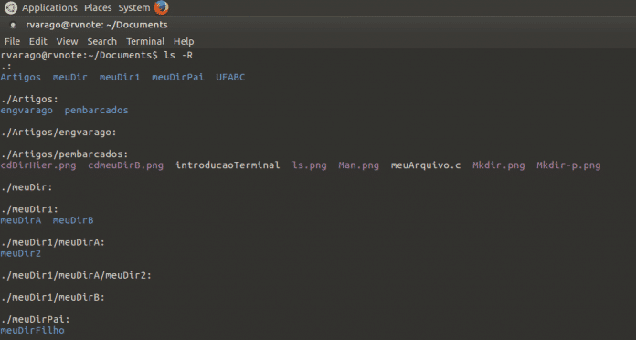 Resultado do Comando "ls -R"