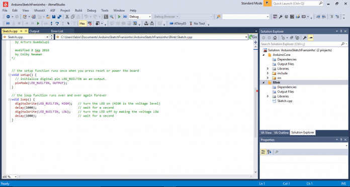 Projeto criado com exemplo blink