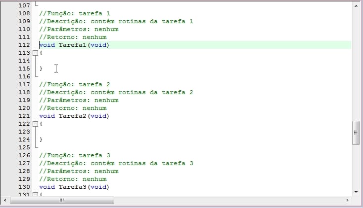 Início das funções das tarefas
