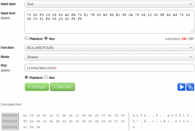 Desencriptação com chave errada do criptograma gerado pelo ESP32