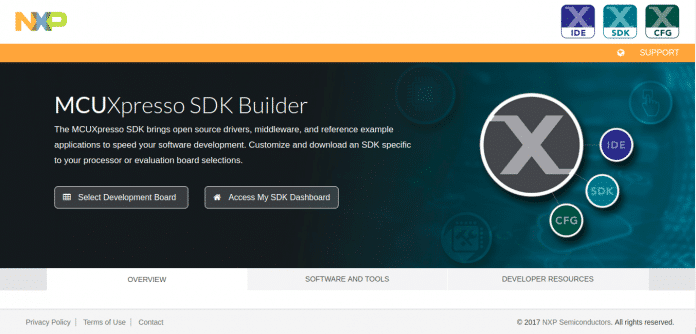 Hello World com o MCUXpresso - Site MCUXpresso SDK Builder