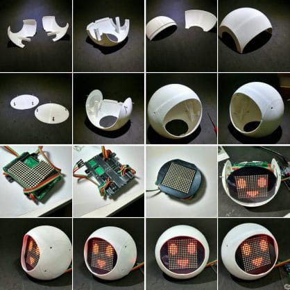 Impressão e montagem da cabeça do Robô da Alegria