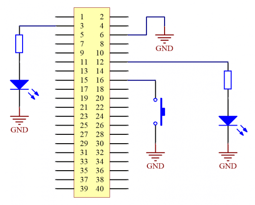 Circuito conectado na Raspberry Pi 3 para criar um servidor web embarcado.