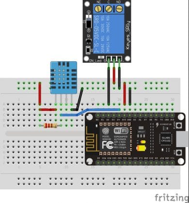 Circuito para teste do sensor DHT11 com MQTT Dash