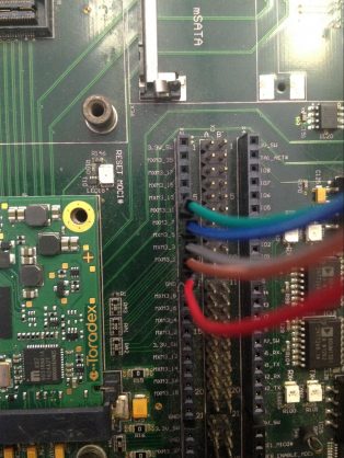 Conector X3 da Apalis Evaluation Board com destaque para a marcação MXM3