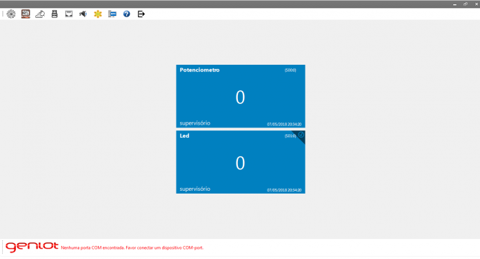 Demonstração do software após configuração da Wizard.