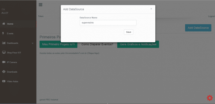 Adicionando um DataSource na plataforma geniot.