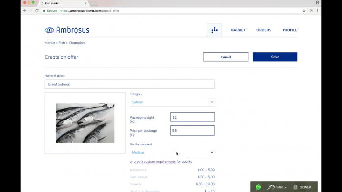 Exemplo - Vendedor (ambrosus)