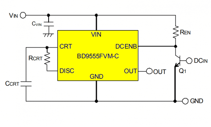 Circuito típico de aplicação do BD9555FVM-C.