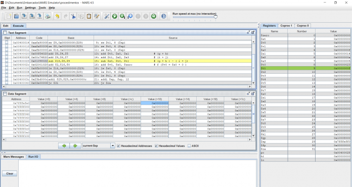Procedimentos no Mars 12