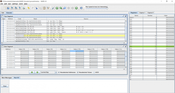 Procedimentos no Mars 15