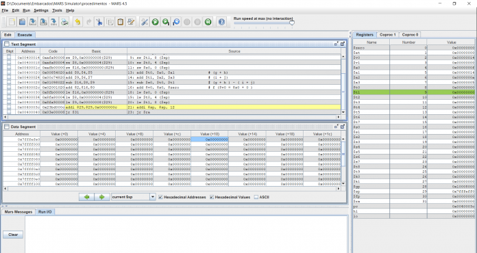 Procedimentos no Mars 17
